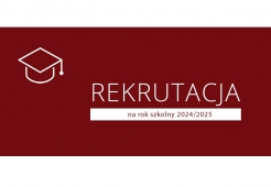 Terminarz rekrutacji na rok szkolny 2024/2025